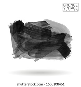 Pincel gris y textura. Grunge vectorial abstracto de la mano - elemento pintado. Diseño de subrayado y borde.