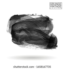 Grey brush stroke and texture. Grunge vector abstract hand - painted element. Underline and border design.