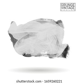 Grey brush stroke and texture. Grunge vector abstract hand - painted element. Underline and border design.