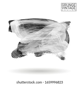 Grauer Pinselstrich und Textur. Abstrakte Vektorillustration Grunge - gemalt Element. Unterstreichen und Grenzdesign.