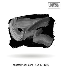 Grey brush stroke and texture. Grunge vector abstract hand - painted element. Underline and border design.