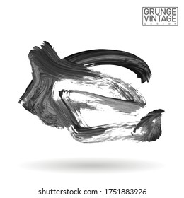 Grey brush stroke and texture. Grunge vector abstract hand - painted element. Underline and border design.