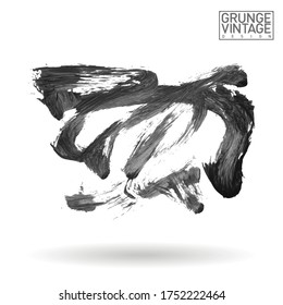 Grey brush stroke and texture. Grunge vector abstract hand - painted element. Underline and border design.