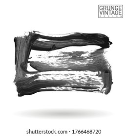 Grauer Pinselstrich und Textur. farbige, abstrakte, farbige Vektorgrafik - lackiertes Element. Unterstreichen und Grenzdesign.