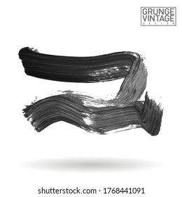 Grey brush stroke and texture. Grunge vector abstract hand - painted element. Underline and border design.
