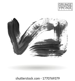 Grey brush stroke and texture. Grunge vector abstract hand - painted element. Underline and border design.