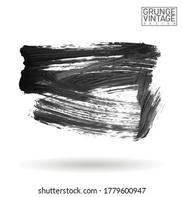 Grey brush stroke and texture. Grunge vector abstract hand - painted element. Underline and border design.