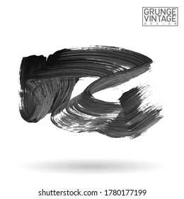 Grey brush stroke and texture. Grunge vector abstract hand - painted element. Underline and border design.