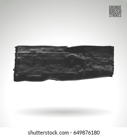 Grey brush stroke and texture. Grunge vector abstract hand - painted element. Underline and border design.