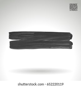 Grey brush stroke and texture. Grunge vector abstract hand - painted element. Underline and border design.