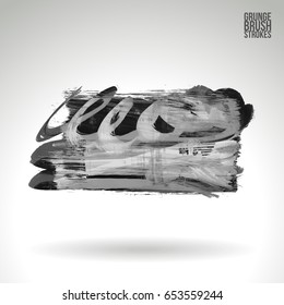 Grey brush stroke and texture. Grunge vector abstract hand - painted element. Underline and border design.