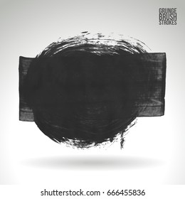 Grey brush stroke and texture. Grunge vector abstract hand - painted element. Underline and border design.