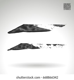 Grey brush stroke and texture. Grunge vector abstract hand - painted element. Underline and border design.