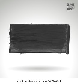 Grey brush stroke and texture. Grunge vector abstract hand - painted element. Underline and border design.