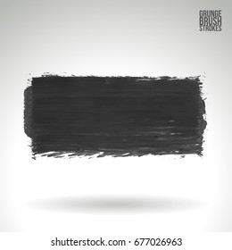 Grey brush stroke and texture. Grunge vector abstract hand - painted element. Underline and border design.