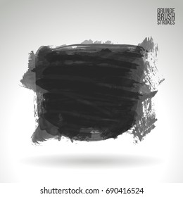 Grey brush stroke and texture. Grunge vector abstract hand - painted element. Underline and border design.