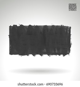 Grey brush stroke and texture. Grunge vector abstract hand - painted element. Underline and border design.