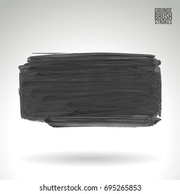 Grey brush stroke and texture. Grunge vector abstract hand - painted element. Underline and border design.