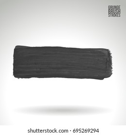 Grey brush stroke and texture. Grunge vector abstract hand - painted element. Underline and border design.