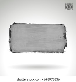 Grey brush stroke and texture. Grunge vector abstract hand - painted element. Underline and border design.