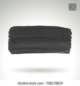 Grey brush stroke and texture. Grunge vector abstract hand - painted element. Underline and border design.