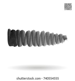 Grey brush stroke and texture. Grunge vector abstract hand - painted element. Underline and border design.