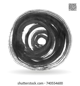 Grey brush stroke and texture. Grunge vector abstract hand - painted element. Underline and border design.