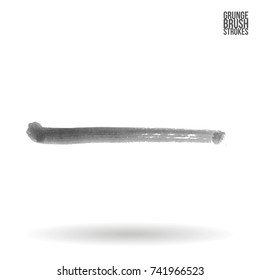 Grey brush stroke and texture. Grunge vector abstract hand - painted element. Underline and border design.