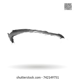 Grey brush stroke and texture. Grunge vector abstract hand - painted element. Underline and border design.