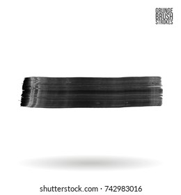 Grey brush stroke and texture. Grunge vector abstract hand - painted element. Underline and border design.