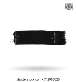 Grey brush stroke and texture. Grunge vector abstract hand - painted element. Underline and border design.