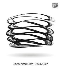 Grey brush stroke and texture. Grunge vector abstract hand - painted element. Underline and border design.