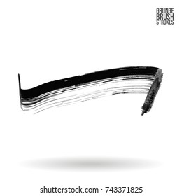 Grey brush stroke and texture. Grunge vector abstract hand - painted element. Underline and border design.