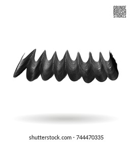Grey brush stroke and texture. Grunge vector abstract hand - painted element. Underline and border design.