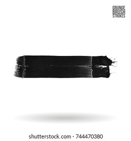 Grey brush stroke and texture. Grunge vector abstract hand - painted element. Underline and border design.
