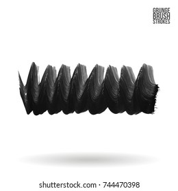 Grey brush stroke and texture. Grunge vector abstract hand - painted element. Underline and border design.