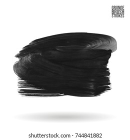 Grey brush stroke and texture. Grunge vector abstract hand - painted element. Underline and border design.
