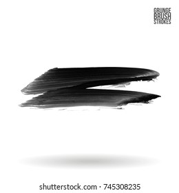 Grey brush stroke and texture. Grunge vector abstract hand - painted element. Underline and border design.