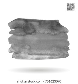 Grey brush stroke and texture. Grunge vector abstract hand - painted element. Underline and border design.