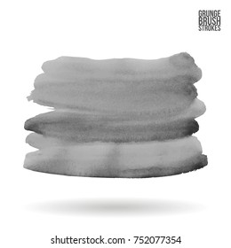 Grey brush stroke and texture. Grunge vector abstract hand - painted element. Underline and border design.