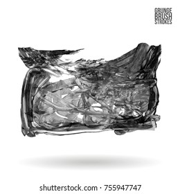 Grey brush stroke and texture. Grunge vector abstract hand - painted element. Underline and border design.