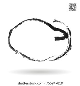 Grey brush stroke and texture. Grunge vector abstract hand - painted element. Underline and border design.