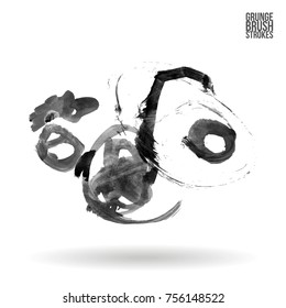 Grey brush stroke and texture. Grunge vector abstract hand - painted element. Underline and border design.