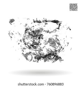 Grey brush stroke and texture. Grunge vector abstract hand - painted element. Underline and border design.