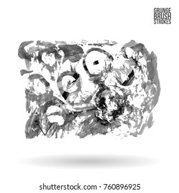 Grey brush stroke and texture. Grunge vector abstract hand - painted element. Underline and border design.