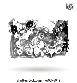 Grey brush stroke and texture. Grunge vector abstract hand - painted element. Underline and border design.