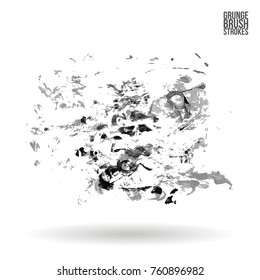 Grey brush stroke and texture. Grunge vector abstract hand - painted element. Underline and border design.