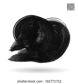 Grey brush stroke and texture. Grunge vector abstract hand - painted element. Underline and border design.