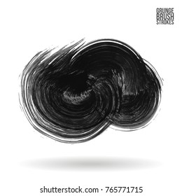 Grey brush stroke and texture. Grunge vector abstract hand - painted element. Underline and border design.