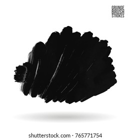 Grey brush stroke and texture. Grunge vector abstract hand - painted element. Underline and border design.